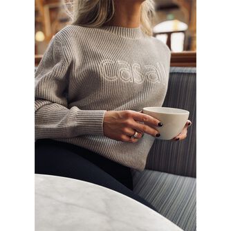 Knitted logo sweater genser dame