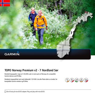 Topo Premium 7 - Nordland Sør topografisk kartpakke