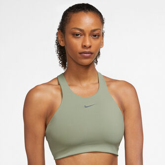 Nike, Yoga Dri-Fit Swoosh sports-BH, Dameklær, Grønn